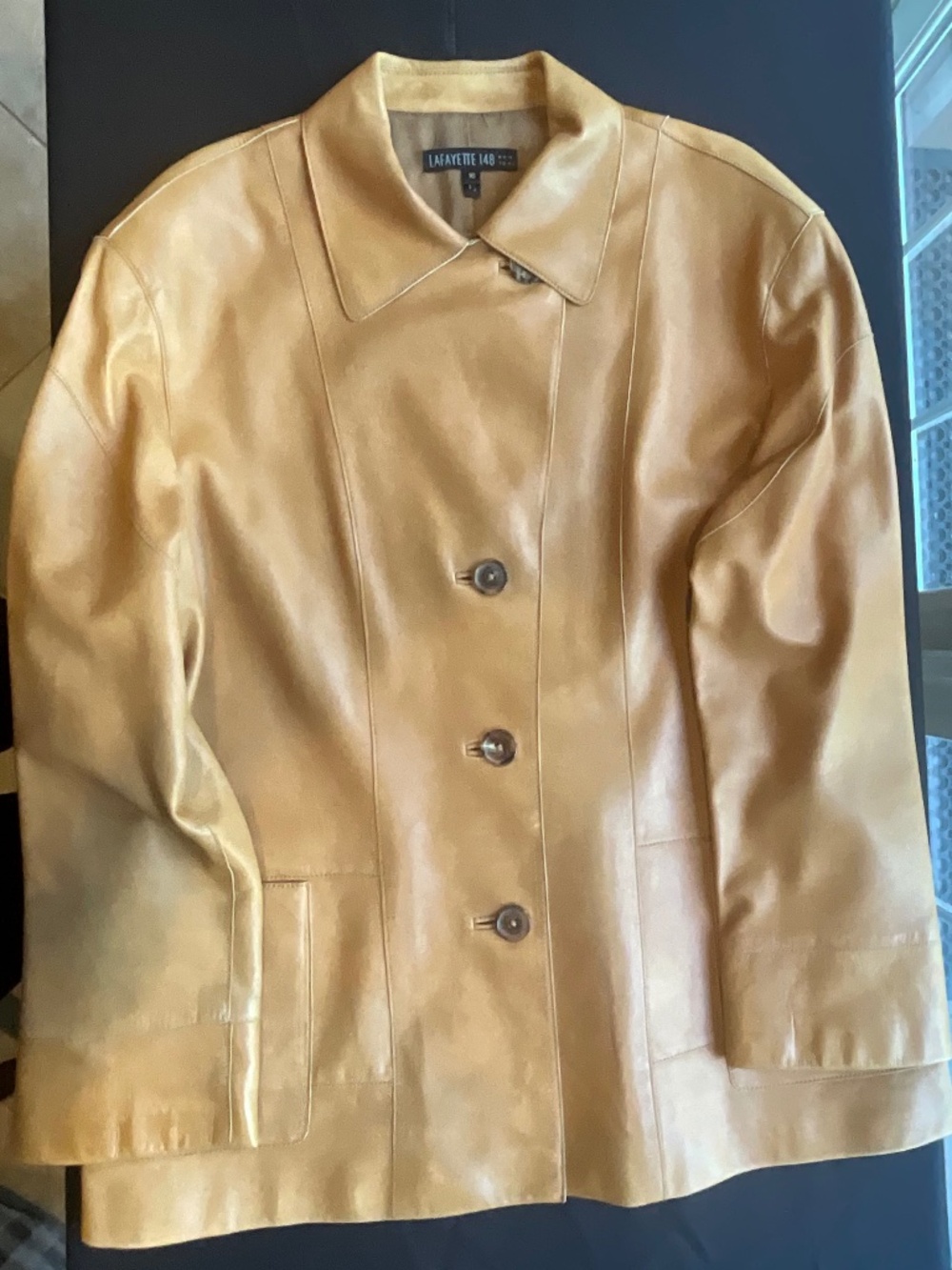 Lafayette 148 lamb skin jacket size 16 butterscotch tan
